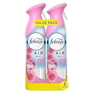 Febreze Air Mist Air Freshener Spray, Odor-Fighting Room Spray, Air Fresheners for Home and Bathroom and Kitchen, Aerosol Can, Downy April Fresh Scent, 8.8oz, 2 Count