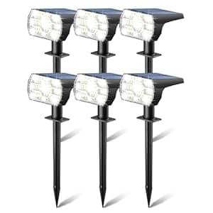 Kaxiida Solar Lights Outdoor Waterproof IP68, 3 Lighting Models Solar Powered Spot Lights Outdoor, 56LED Dusk to Dawn for Yard Patio Garden Pathway Landscape Lighting