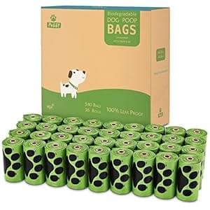 Dog Poop Bags Rolls 540 Count, Unscented Refill Rolls, 9″ X 13″ Doggie Poop Bags, Dog Waste Bags BY PobbY