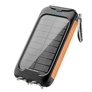 YELOMIN Solar Charger, 38800mAh Solar Power Bank, Outdoor Portable Charger, External Waterproof Battery Pack 5V/3.1A Fast Charger Type C Ports with LED Flashlights, Perfect for Travel Camping
