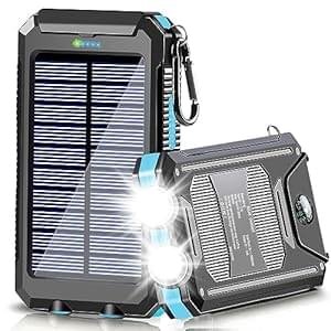 Solar Charger Power Bank, 39800mAh Portable Charger Fast Charger USB C Port Built-in Led Flashlight and Compass for All Cell Phone and Electronic Devices
