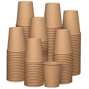 GUSTO [8 oz. – 300 Pack Kraft Disposable Paper Cups for Hot Coffee – Brown Unbleached – Eco-Friendly (Formerly Comfy Package)