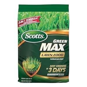 Scotts Green Max Lawn Food, Lawn Fertilizer Plus Iron Supplement for Greener Grass in 3 Days, 5,000 sq. ft., 16.67 lbs.